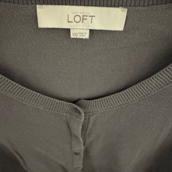 Loft 100% Pima Cotton 3/4 Sleeve Gray Cardigan Size XXL - Picture 2 of 5